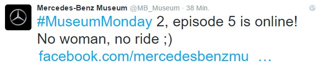 Screenshot: Tweet von Mercedes-Benz Museaum @MB_Museum